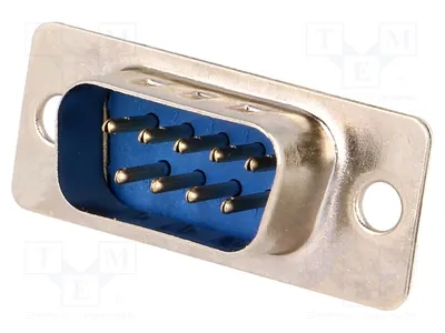 Immagine prodotto di 5 connettori D-Sub a 9 pin, maschio, per saldatura di cavi. 5A. Modello: DS1033-09MUNSISS. Connettore D-Sub
