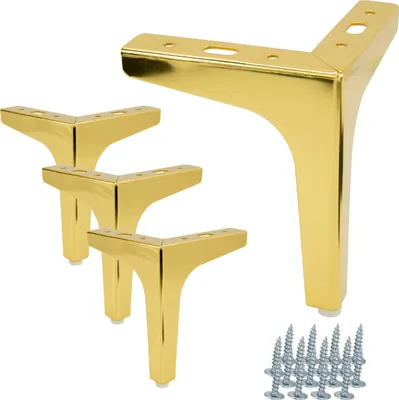 Immagine prodotto di Set di gambe per mobili "Anchor" - Colore oro, altezza 15 cm, Stabilità elegante per mobili eleganti