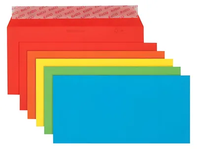 Image de Elco 74617.00 Enveloppe Color - DL, petit paquet 20 pièces, 5 couleurs assorties, autocollante