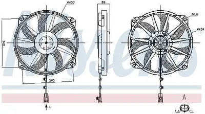 Obrázok produktu pre NISSENS 850109 Ventilátor chladenia motora, ventilátor chladiča, vhodný pre PEUGEOT 308 I hatchback (4A, 4C), vodný chladič