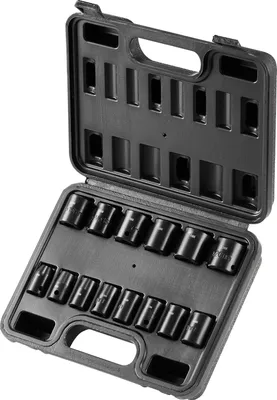 Produktbild von SucceBuy 3/8-Zoll-Schlagsteckschlüsselsatz, 14-teiliger metrischer Steckschlüsselsatz mit flachen Schneiden 7–20 mm, 6-Punkt-Cr-Mo-Legierungsstahl für Autoreparaturen