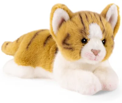 Produktbild von Carl Dick Katze liegend braun-weiß ca. 25cm. Plüschtier, Stofftier, Kuscheltier 3701