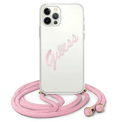 Produktbild von GUESS GUHCP12LCRTVSPI, Cover, Apple, iPhone 12 Pro Max, 17 cm (6.7"), Pink, Transparent