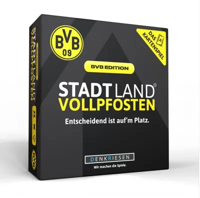 Produktbild von DENKRIESEN - STADT LAND VOLLPFOSTEN® - Das Kartenspiel - BVB EDITION - "Entscheidend ist auf'm Platz."