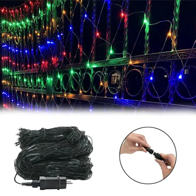 Productafbeelding van VA-Cerulean LED-lichtnet, 6x2 meter, 280 LED's, multicolor, 8 modi met geheugenfunctie, feestelijke decoratie voor ramen, kamers en feesten
