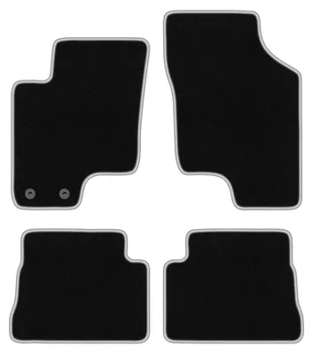 Produktbild von Fußmatten Automatten Velours Schwarz/Silber für Hyundai Getz 2002-2010 Set 4-tlg