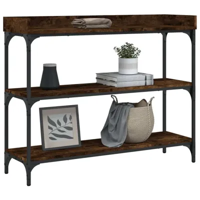 Produktbild von "2026 Aktion"Konsolentisch/Beistelltisch Moderner design - Sofatisch für Wohnzimmer - mit Ablagen Räuchereiche 100x30x80 cm DEMöbel 4113656