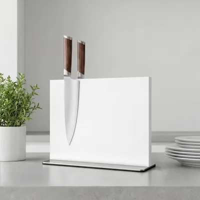 Magnetischer Messerblock aus Edelstahl, 30 cm, weiß