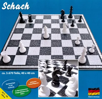 Produktbild von Mini Stecksystem Schachspiel 2 in 1 incl. Schachfiguren Satz KH 74 mm