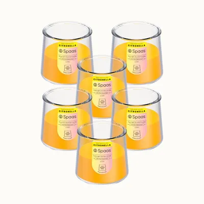 Produktbild von Spaas PureLight Citronella Duftkerzen - Lebendiges Gelb - ca. 33Std. - 6 Kerzen