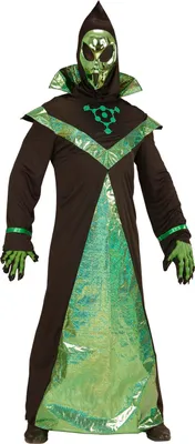 A person wearing an alien costume.