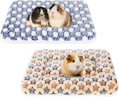 Imagen del producto de Camas suaves para pequeños animales, 2 unidades, 35x27x3 cm, de felpa, para conejillos de indias y hámsteres