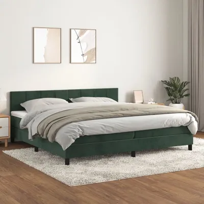 Produktbild von CLORIS Boxspringbett Polsterbett mit Matratze Dunkelgrün 200x200 cm Samt, 80,98 kg
