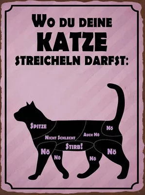 Produktbild von vianmo Holzschild 40x30 cm wo du deine Katze streicheln