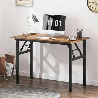 Obrázek produktu pro Skládací psací stůl / počítačový stůl, rozměry 100 x 60 x 75 cm, retro design/černá barva