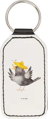 Produktbild von Mr. & Mrs. Panda Schlüsselanhänger Rabe Sombrero - Weiß - Geschenk, Lustige Sprüche, Vögel, Mit Spruch, schlüsselbund anhänger, schlüssel, Elster, für, Positiv, Froh