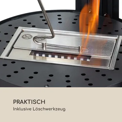 Produktbild von blumfeldt Fiamme Circulo Ethanol Kamin - Kamin Ethanol mit bis zu 5 h Brenndauer, Edelstahlbrenner mit 1,2 Liter Volumen, verbrennt geruchsneutral und rückstandsfrei, Löschwerkzeug, schwarz