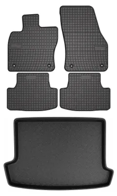 Produktbild von Gummimatten + Kofferraumwanne für Volkswagen T-Roc I 2017-2025 (oberer Ladeboden) – Schwarz, passgenau – Wielganizator SolidPRO