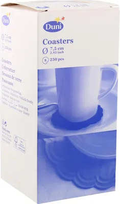Produktbild von Duni Tassendeckchen 7,5cm weiss 8lagig 250 Stück