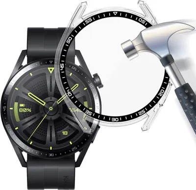 Produktbild von Hülle für Huawei Watch GT3 46mm Schutzhülle Schutzglas Display Panzerfolie Case Transparent