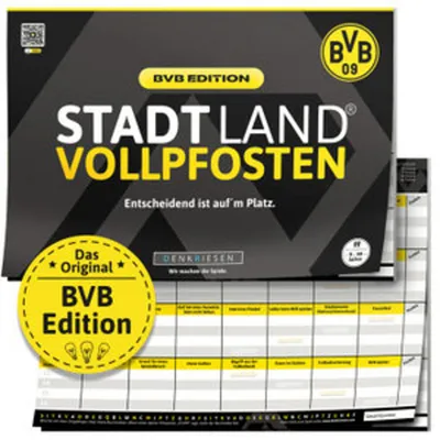 Produktbild von DENKRIESEN - STADT LAND VOLLPFOSTEN® - BVB EDITION - "Entscheidend ist auf'm Platz." - A4