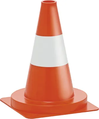 Produktbild von Verkehrskegel, Leitkegel tagesleuchtend, PVC, orange/weiß, Höhe 320 mm