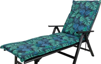 Produktbild von Auflage Rollliege Rügen/Prato 30417-100 blau-grün Blätter 190x60x8 cm Sun Garden