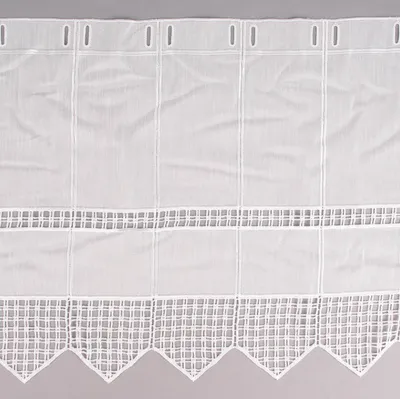 Produktbild von Scheibengardine nähfrei Stickerei Blütenranken ecru 120cm