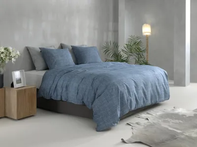 Productafbeelding van Linnen beddengoed, 135 cm, kleur: Urban Blue