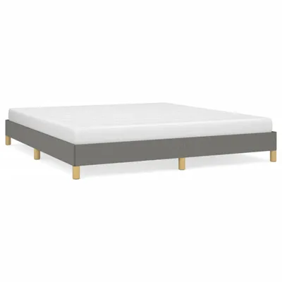 Image de vidaXL Cadre de lit sans matelas gris foncé 180x200 cm Tissu