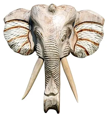 Produktbild von Wandmaske Elefant aus Holz, 40 cm