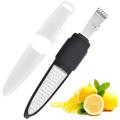 4-in-1 Zitronenreibe und -schäler aus Edelstahl, 20,5 cm