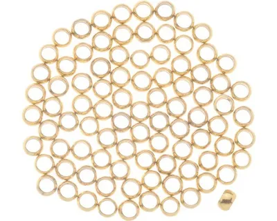 Produktbild von Glorex Quetschperlen goldfarben 35 Stück, 3 mm