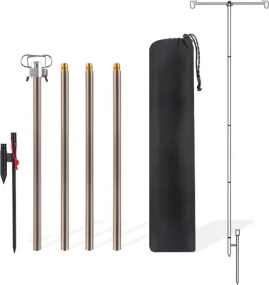Produktbild von Klappbarer Lampenmast aus Aluminiumlegierung, verstellbare Laternenhalterstange fuer Camping, Wandern, Angeln, Rucksackreisen