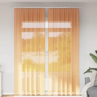 Image de Rideaux en voile avec passants 2 pcs. Orange 140x260 cm, Rideaux et voilages DesignMöbel