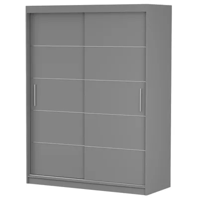 Image de Armoire à portes coulissantes Armoire 150 cm Gris/gris avec moulures Vista 06