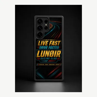 Productafbeelding van Samsung S25 Ultra hoesje, telefoonhoesje, beschermhoesje, case met autosportmotief – LUNØIR ©