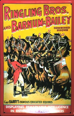 Produktbild von Blechschild Nostalgieschild Ringling Brothers Zirkus Pferde