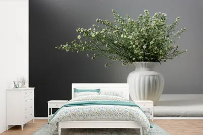 Produktbild von MuchoWow® Fototapete für Wohnzimmer oder Schlafzimmer Wandtapete Vinyl Motivtapete Stilleben - Vase - Blumen - 330x220 cm - Fototapeten
