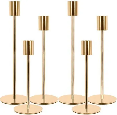 Produktbild von Goldene Kerzenständer Set für Tischdeko und Wohnen