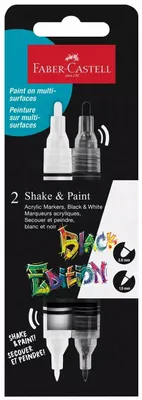 Immagine prodotto di Pennarelli acrilici Black Edition, 2 pezzi (bianco + nero) - Faber Castell