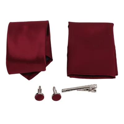 Immagine prodotto di Set di cravatte da uomo - Con fazzoletto da taschino, fermacravatta e gemelli, design classico per il lavoro e il tempo libero