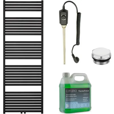 Immagine prodotto di CERANO - Set di radiatori elettrici da bagno Vincenzo - 900 W - nero opaco - 1690 x 600 mm