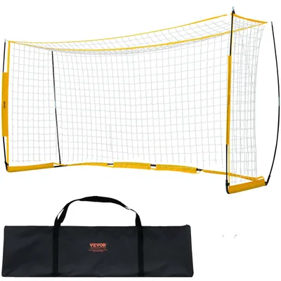 Produktbild von VEVOR Tragbares Fußballtor, 12x6 ft Erwachsene Kinder Garten Fußballnetz, Großes Trainingsfußballnetz, Stahl-Fiberglas Struktur Trainingszielset, Wetterfestes Outdoor-Fußballtor mit Tragetasche, Gelb, Gelb