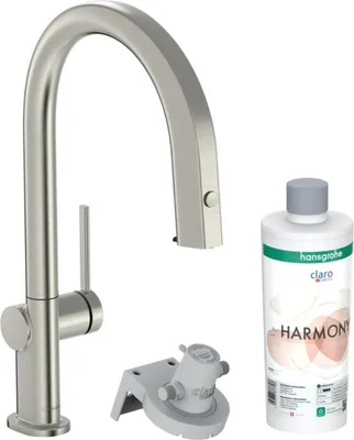 Zdjęcie produktu dla Hansgrohe Aqittura M91 - Bateria zlewozmywakowa z wyciąganą wylewką i filtrem, wykończenie stal nierdzewna 76801800