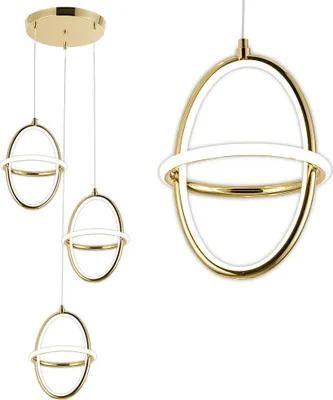 Produktbild von TOOLIGHT Led-Hängelampe G064-3Cpr Gold
