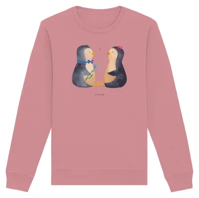 Produktbild von Mr. & Mrs. Panda Baumwoll Sweatshirt Pinguin Pärchen Größe XXL - Canyon Pink - Geschenk, Pullover, Verknallt, Hochzeitstag, Pulli, Liebe, Sweater, Hochzeitsgeschenk