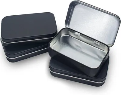 Produktbild von 4 Metallene Rechteckige Opbergkästchen mit Deckel - 95 x 60 x 22 mm