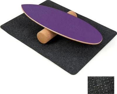 Produktbild von Balance Board Set aus Holz mit Korkrolle und Filzmatte