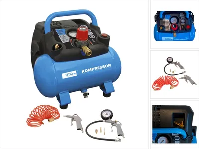 Image de Güde 190/08/6 compresseur Airpower 1100 W 8 bar ( 50089 ) + tuyau spiralé + pistolet de soufflage + gonfleur de pneus